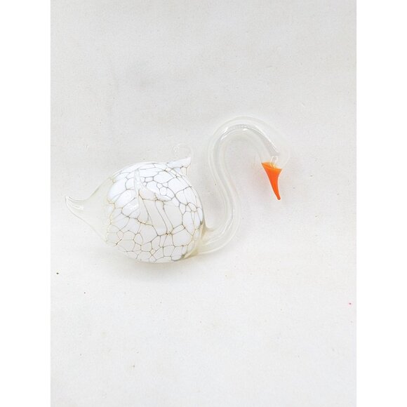 Vintage Ornament Swan Hand Blown Glass Hanging Christmas tree 4" - Picture 6 of 16